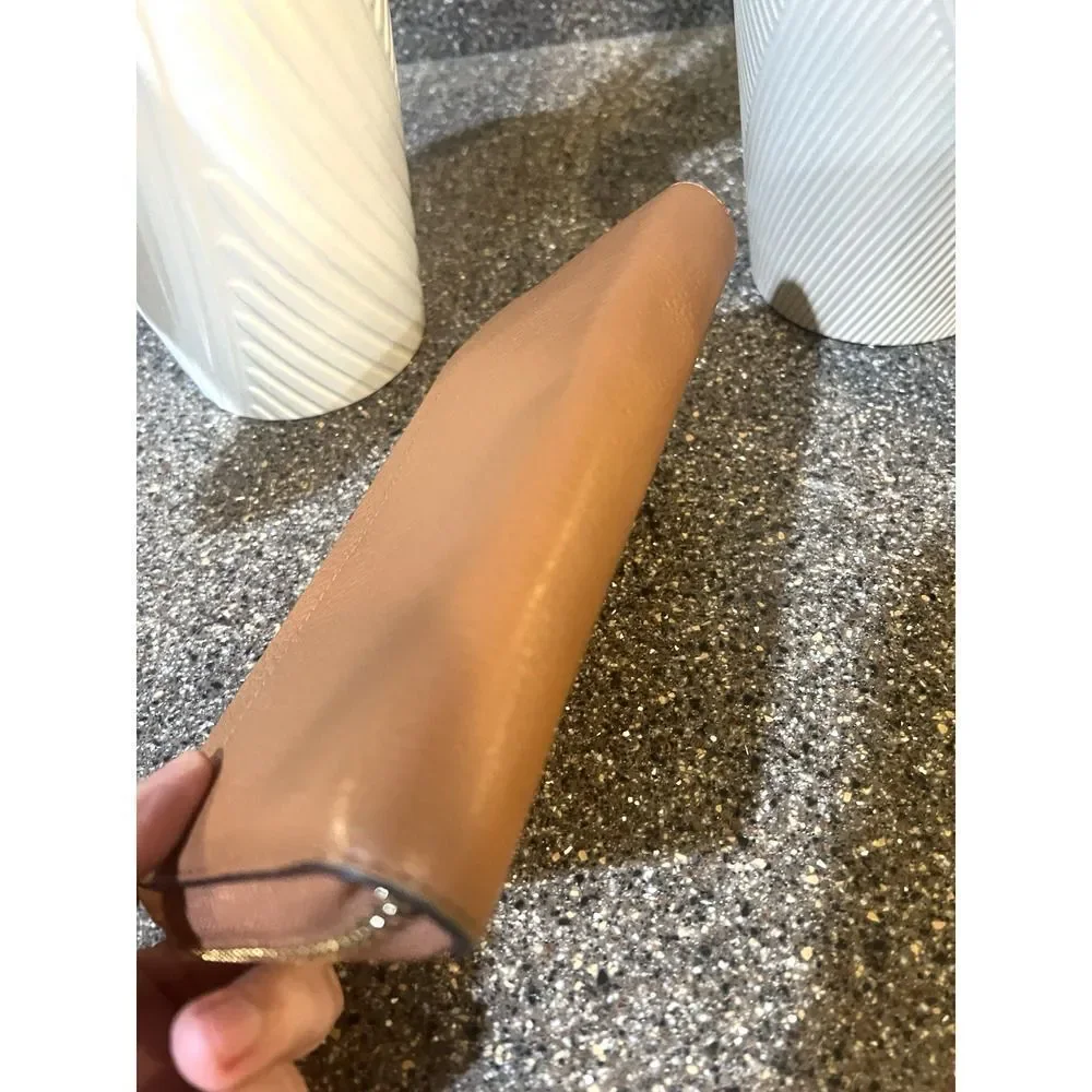 kate spade New York Pebbled Leather Womens Medium Tan Wallet Zip Around Bi-Fold